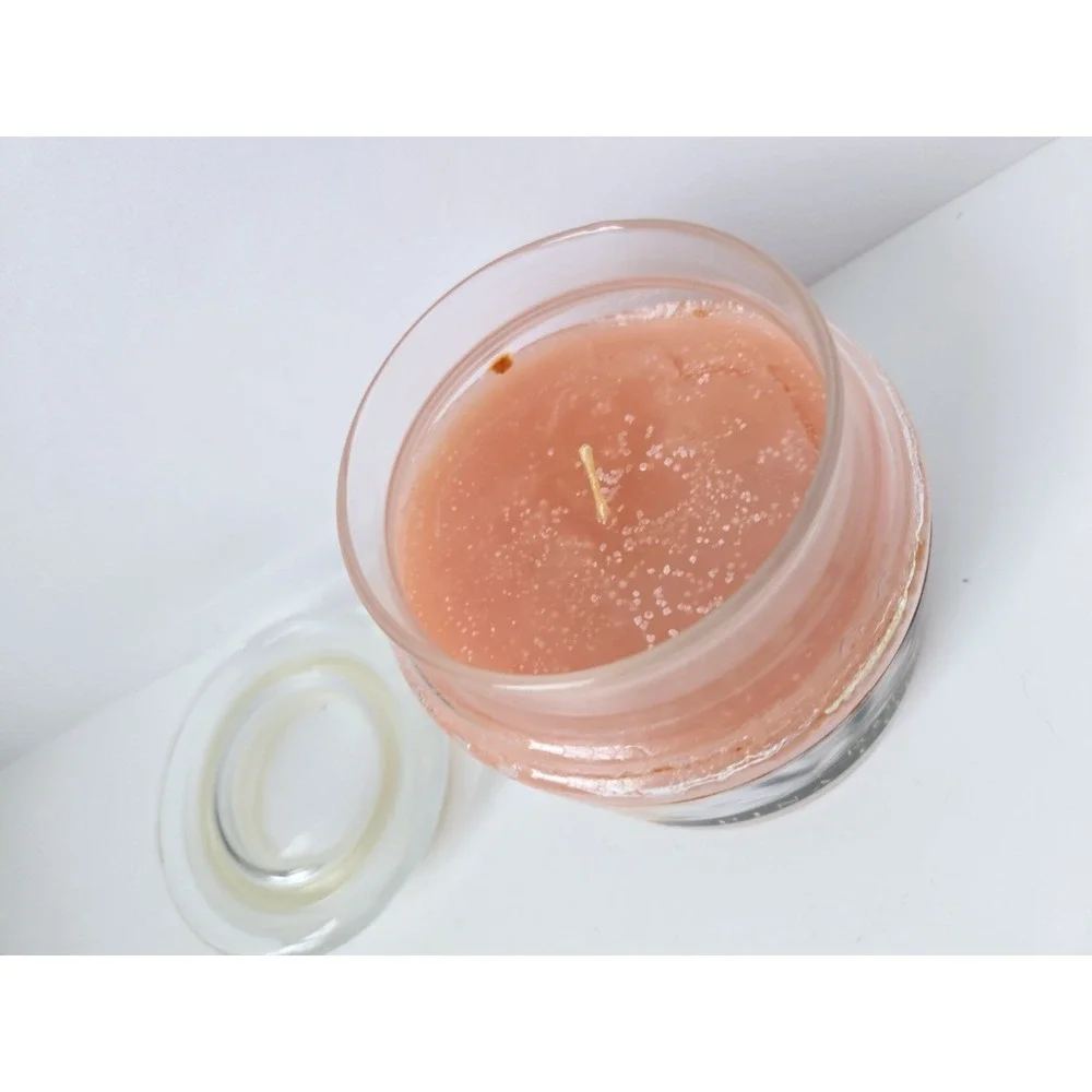 Root candle‎ glass jar unburnt  Queen Bee Jars A. I Root Pina Colada
